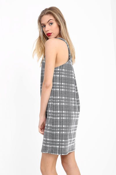 1210701 Multi-Colour Check Pinafore Dress