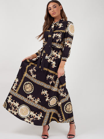 baroque print maxi dress Wholesale Baroque Print Maxi Dress – Stylewise Direct