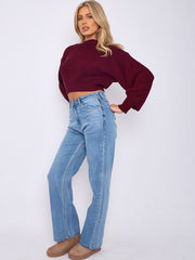 Straight Leg Denim Jeans