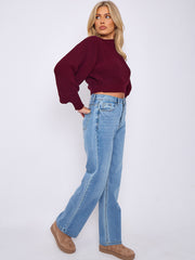 Straight Leg Denim Jeans