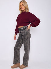 Straight Leg Denim Jeans