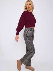 Straight Leg Denim Jeans