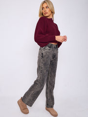 Straight Leg Denim Jeans