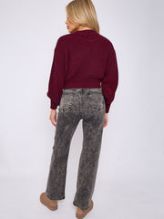 Straight Leg Denim Jeans