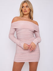 Lurex Ruch -Bardot -Kleid