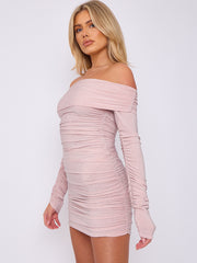 Lurex Ruch -Bardot -Kleid