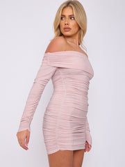 Lurex Ruch -Bardot -Kleid