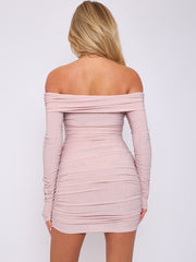 Lurex Ruch -Bardot -Kleid