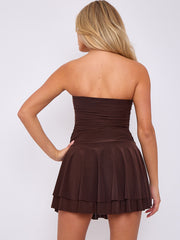 Rüschendetail Slinky Bandeau Kleid