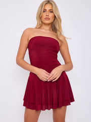 Rüschendetail Slinky Bandeau Kleid