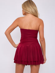 Rüschendetail Slinky Bandeau Kleid