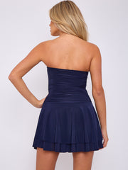 Rüschendetail Slinky Bandeau Kleid