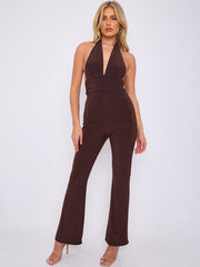 Open Back Halter Jumpsuit