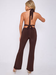 Open Back Halter Jumpsuit