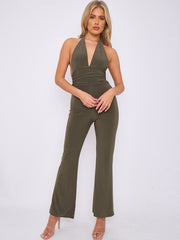 Open Back Halter Jumpsuit