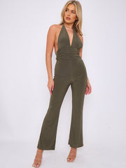 Open Back Halter Jumpsuit