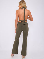 Open Back Halter Jumpsuit