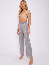 Peaflende banddetailbroek - Grey