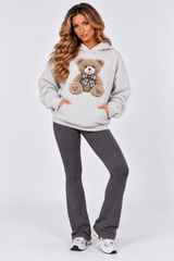 Oversized Teddy Bear Print Hoodie