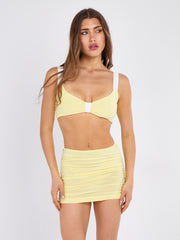 3 Piece Slinky Bralet Top and Ruched Skirt Co-ord