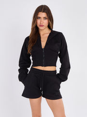 High Waist Hoodie & Shorts Co-ord