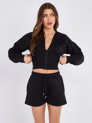 High Waist Hoodie & Shorts Co-ord