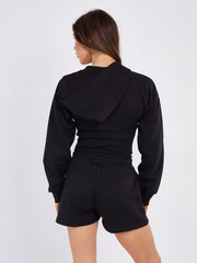 High Waist Hoodie & Shorts Co-ord