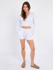 High Waist Hoodie & Shorts Co-ord
