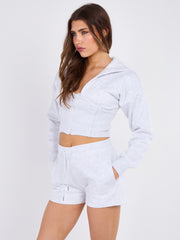 High Waist Hoodie & Shorts Co-ord