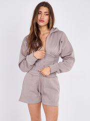 High Waist Hoodie & Shorts Co-ord