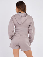 High Waist Hoodie & Shorts Co-ord
