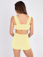 Heart Buckle Detail Bralet Top and Skirt Co-ord