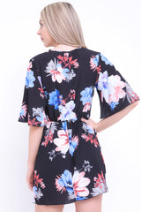 Blumendruck Fliege Krawatte Mini Kleid