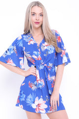 Blumendruck Fliege Krawatte Mini Kleid