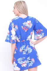 Blumendruck Fliege Krawatte Mini Kleid