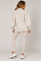 NYC Quarter Zip Sweatshirt & Ribbed Leggings Co-Ord Set