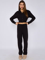 Soft Ribbed Zip Hoodie & Trouser Co-ord