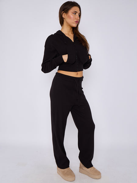 Soft Ribbed Zip Hoodie & Trouser Co-ord – Stylewise Direct