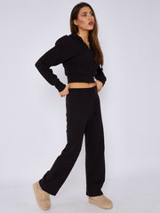 Soft Ribbed Zip Hoodie & Trouser Co-ord