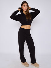 Soft Ribbed Zip Hoodie & Trouser Co-ord