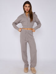 Soft Ribbed Zip Hoodie & Trouser Co-ord