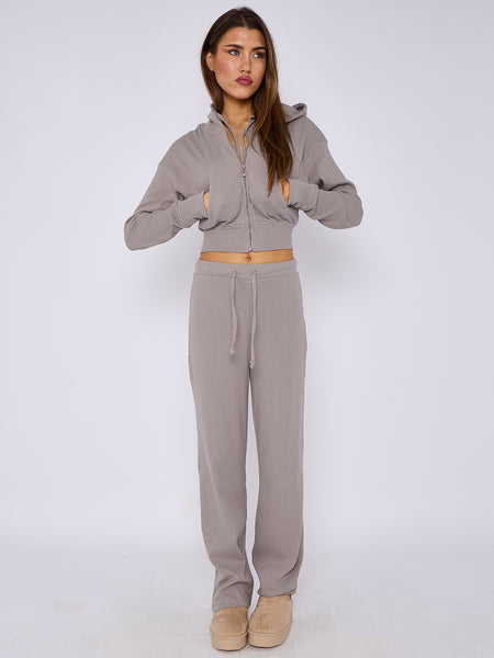Soft Ribbed Zip Hoodie & Trouser Co-ord – Stylewise Direct