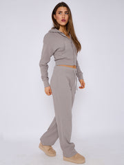Soft Ribbed Zip Hoodie & Trouser Co-ord