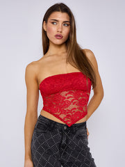 Lace Bandeau Crop Top