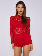 Lace Detail High Neck -Knoten -Detailkleid (Kopie)