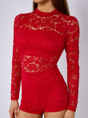 Lace Detail High Neck -Knoten -Detailkleid (Kopie)