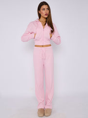 Interlock Cropped Zip Hoodie and Flared Trouser Set
