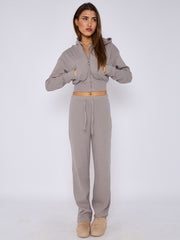 Interlock Cropped Zip Hoodie and Flared Trouser Set