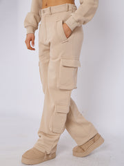 Cropped Zip Up Sweatshirt & Cargo Trouser Tracksuit