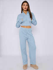 Soft Ribbed Zip Hoodie & Trouser Co-ord